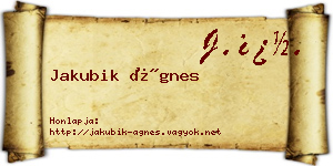 Jakubik Ágnes névjegykártya